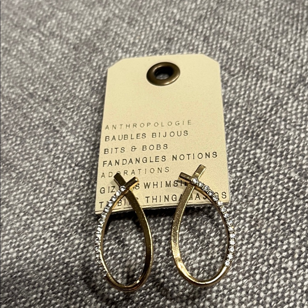 Anthropologie Gold Teardrop Earrings